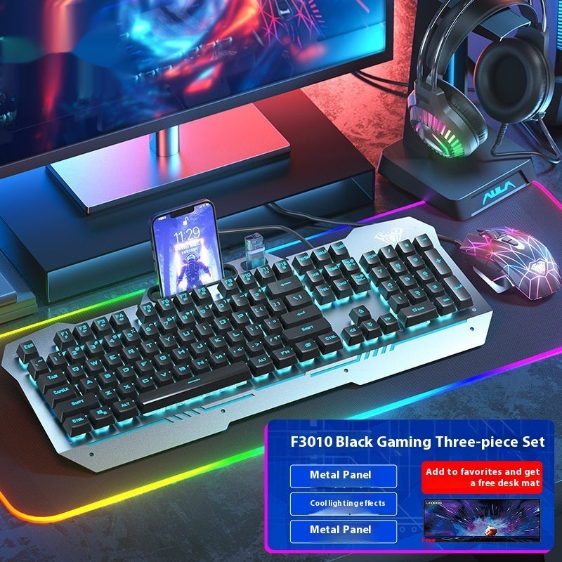 Mechanical Feeling Wired Key Mouse Headset Bundle